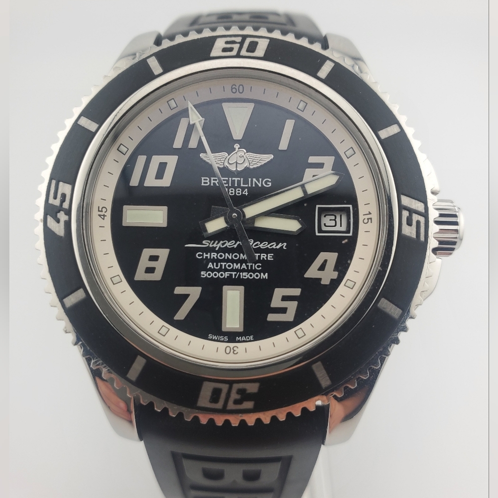 Breitling Black and Silver Sporty Watch